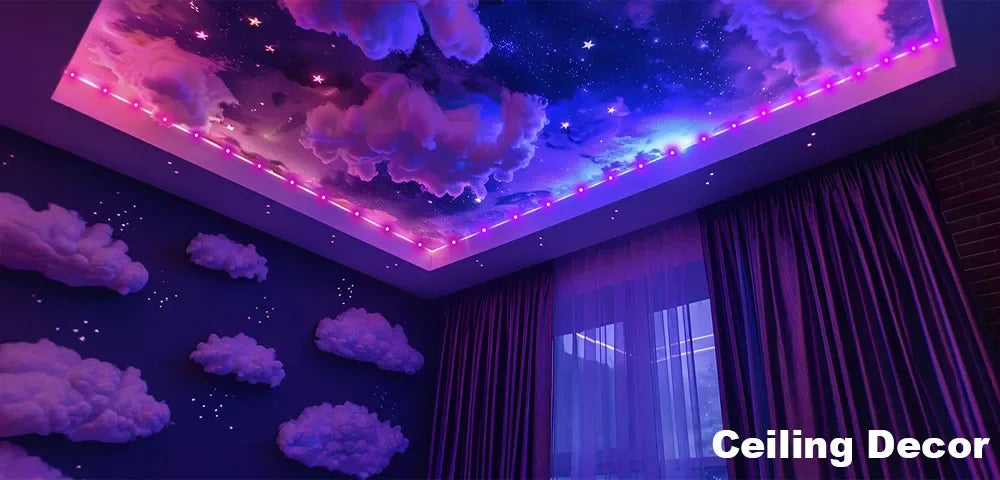 Smart RGB LED Strip Light 20M Fairy String Lights W/ APP Control Music Sync 12 Modes USB Powered for Xmas Home Decor