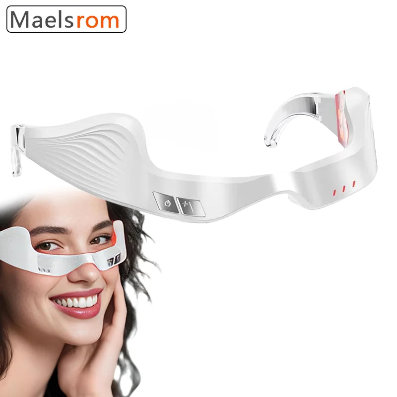 Red Light Therapy Eye Mask Rechargeable Anti Aging Wrinkle Reduction Treatment Eye Care Device Skin Rejuvenation Facial Beauty