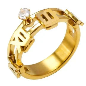 Women's Zircon Ring — Waterproof Stainless Steel Fashion Jewellery