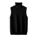Women's 100% Merino Wool Turtleneck Vest — Sleeveless Knit Waistcoat
