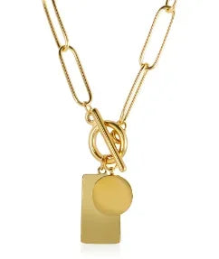 Women's Square Pendant Necklace — Delicate Stainless Steel Chain