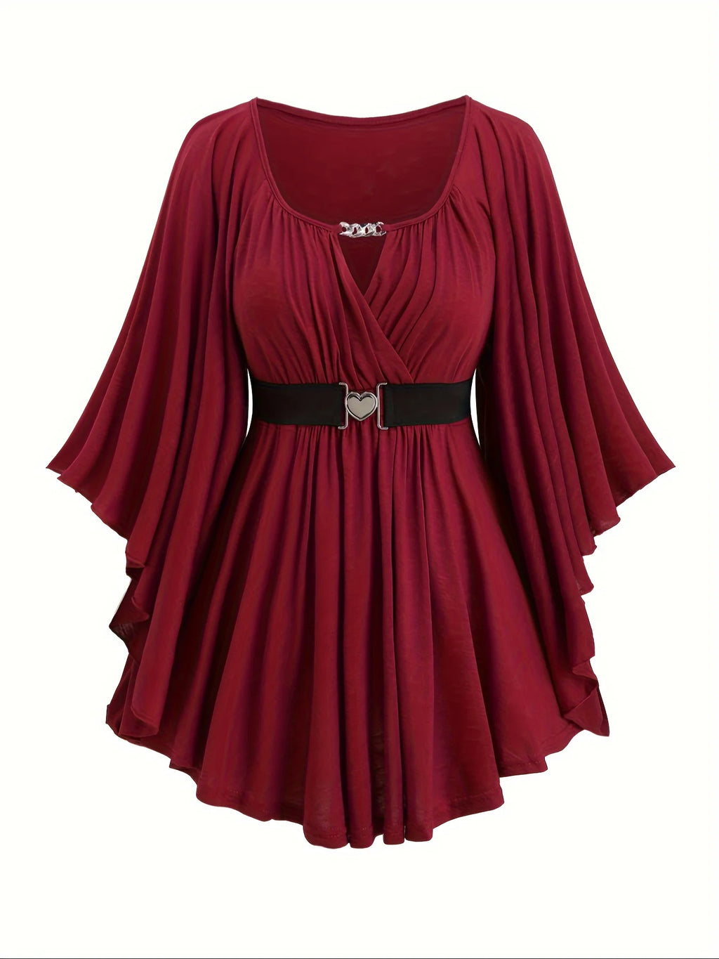 New autumn and winter  fashion women's clothing, oversized with an irregular hem, solid color, heart-shaped