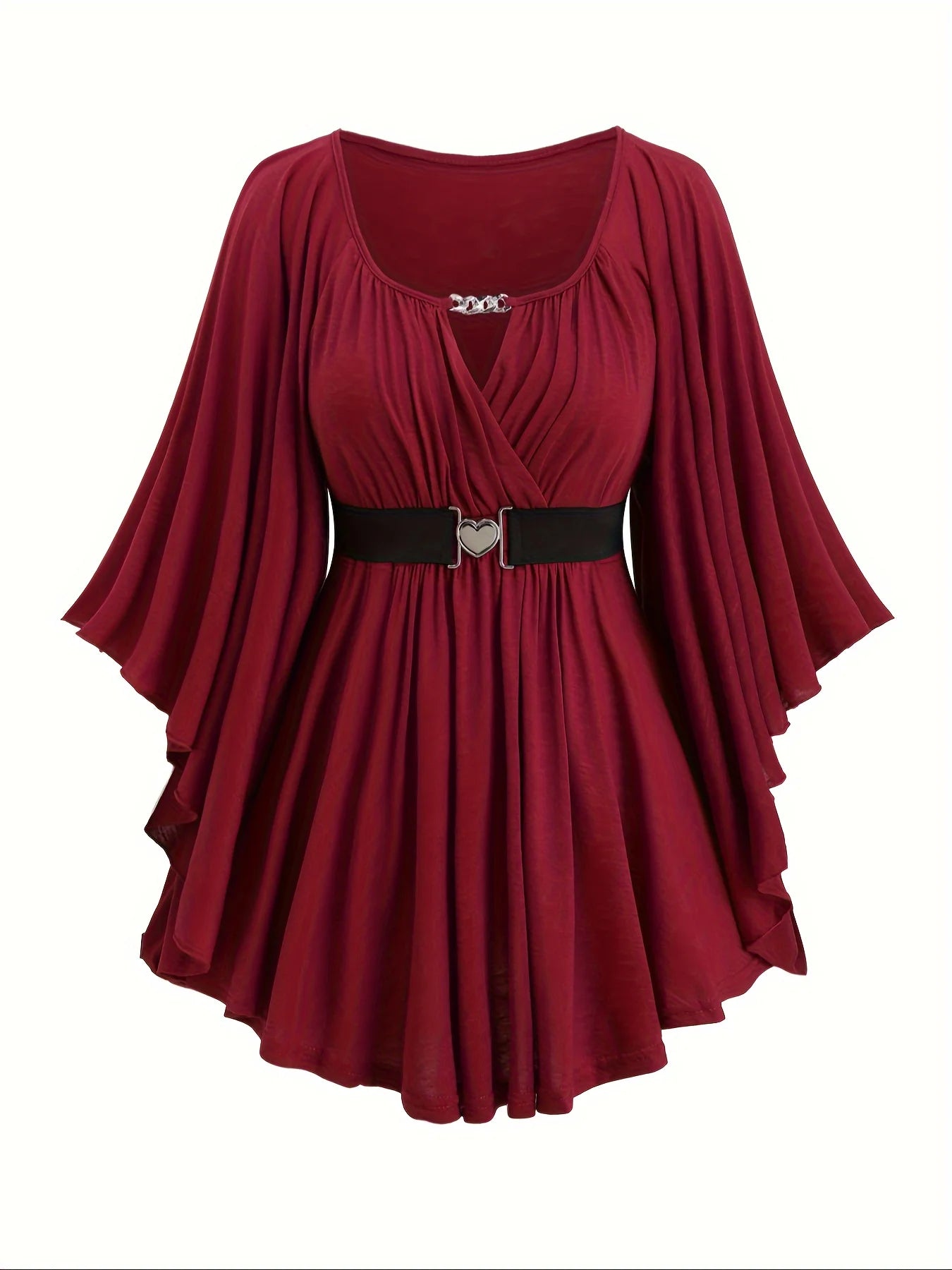 New autumn and winter  fashion women's clothing, oversized with an irregular hem, solid color, heart-shaped