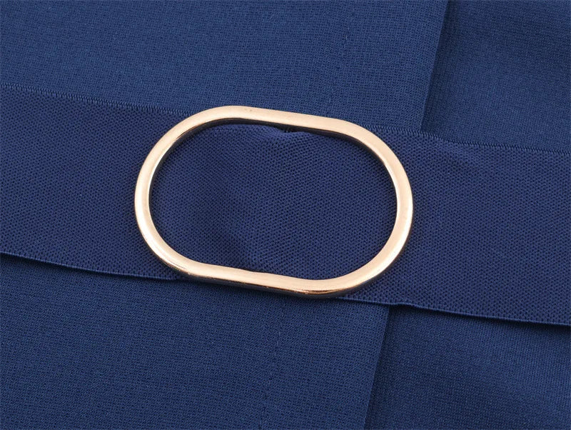 Women's clothing  fashion with belt elastic Midi dress