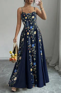 Women's Clothing Dresses For Ladies Spaghetti Strap Vestido Simple Style Temperament Printed Slim Sling Sleeveless Contrast