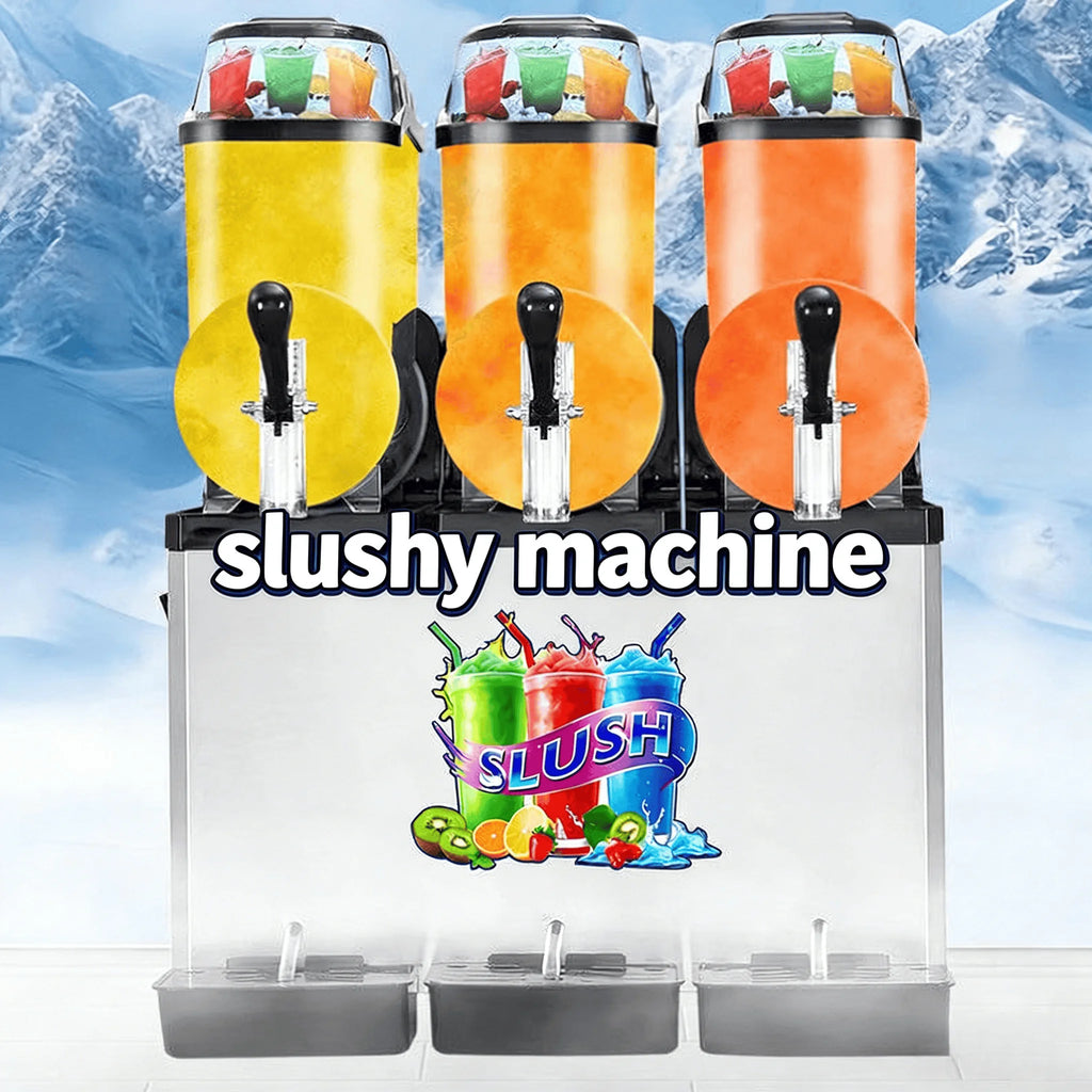 Commercial Slushy Maker Machine Portable 3 Bowl Blender Smoothie Maker with Rotating Tank for Juice Beverage Shop Business