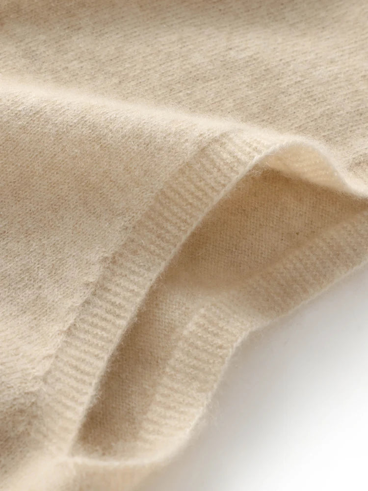 Women's 100% Merino Wool Turtleneck Vest — Sleeveless Knit Waistcoat