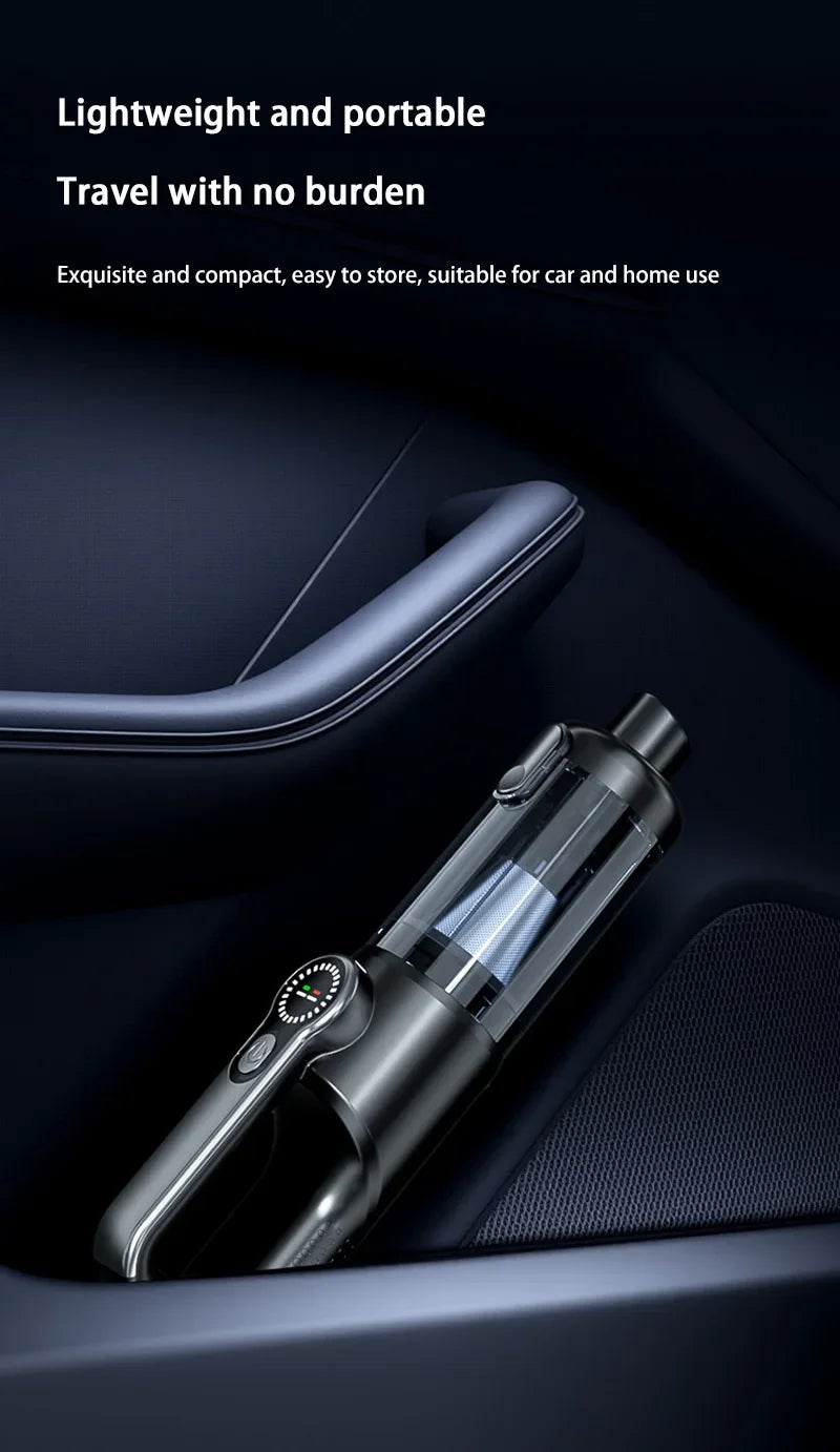 Cordless Car Vacuum Cleaner Handheld, High Power Wet Dry Portable Vacuum Blower with One-Key Dust Emptying for Car Home Cleaning