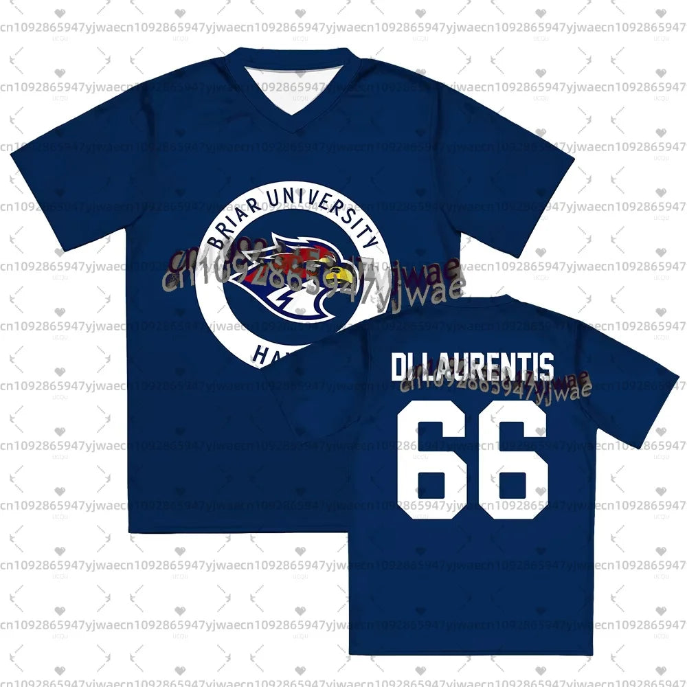 Men Women Off Campus Briar University Jersey Graham 44 fans 22 DI LAURENTIS 66 Tucker46 T-shirt V-neck Short Sleeve Men t-shirt