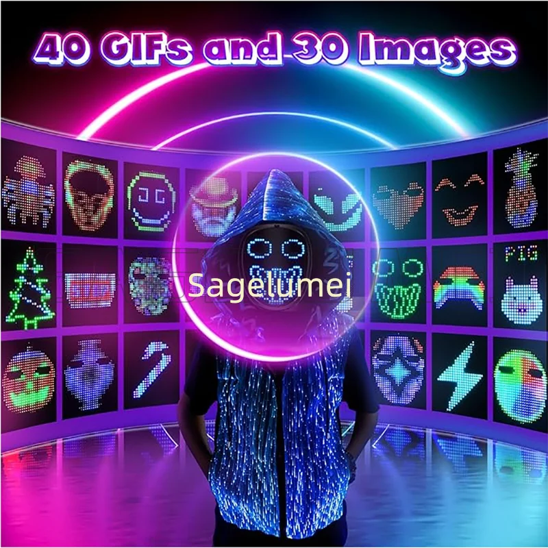 LED Mask with Gesture Sensing for Halloween Party Festival Performance Kids Luminous Mask NEW Children Electronic Light up Mask