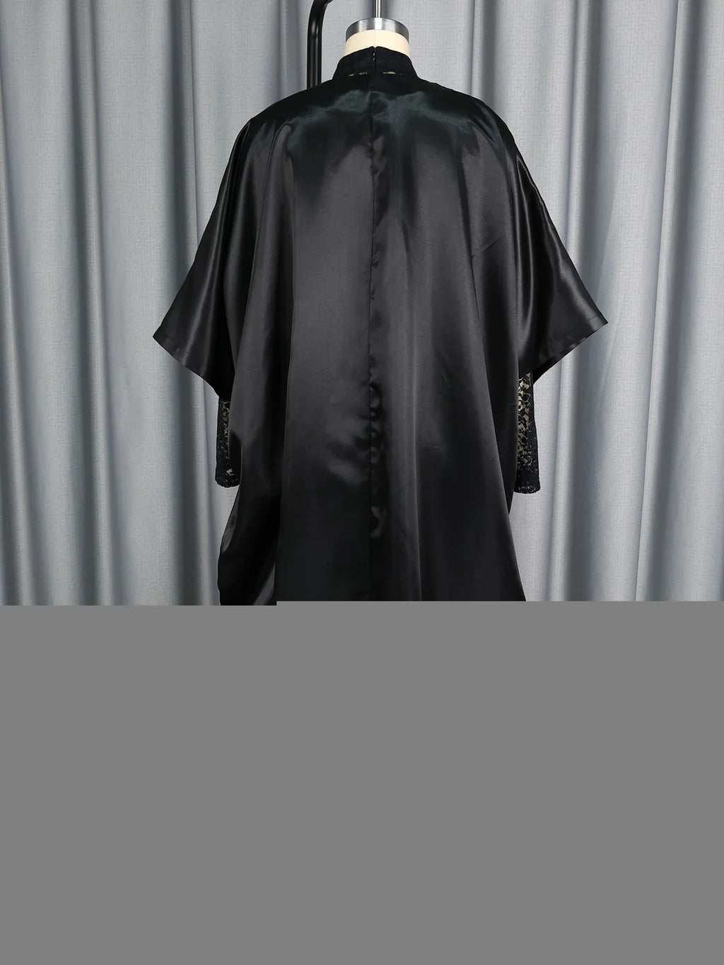 Women's Elegant Two-Piece Set Shiny Dress with Lace Interior Long Sleeve Autumn Occasion Fashionable Female Clothing
