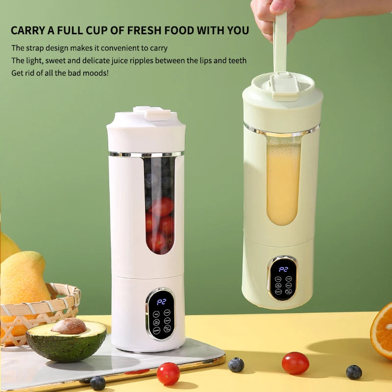 Portable juicer, multifunctional blender, USB charging juice maker, suitable for making smoothies, milkshakes, and fruit juices