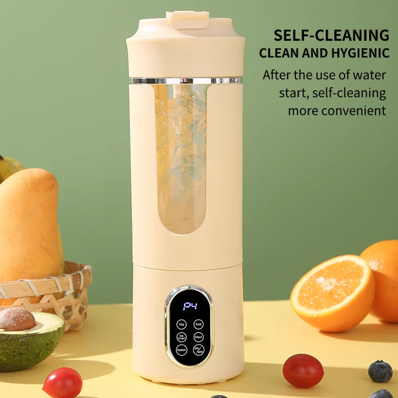 Portable juicer, multifunctional blender, USB charging juice maker, suitable for making smoothies, milkshakes, and fruit juices