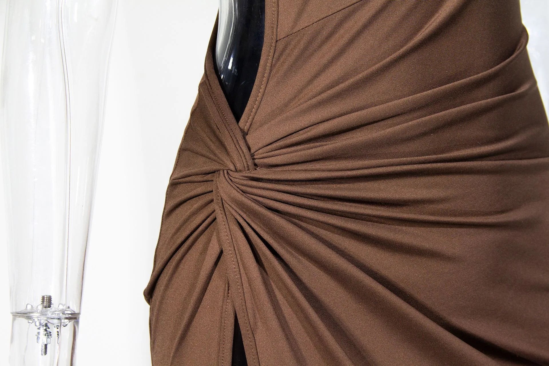 Winter Women's Clothing Sexy Backless Bodycon Dress For Woman Elegant Evening Wear Stretch Polyester High Slit Knotted Detail