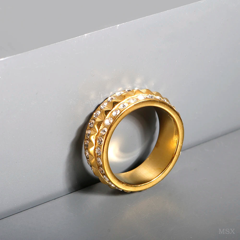Women's Zircon Ring — Waterproof Stainless Steel Fashion Jewellery