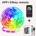 Smart LED Strip Lights with Adhesive Backing，RGB 16 Million Colors Strip Lamp with App/Remote，Adjustable Brightness，Music Sync