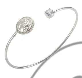 Stainless Steel Crystal Bracelet Bangle — Elegant 3-Crystal Women's Jewellery