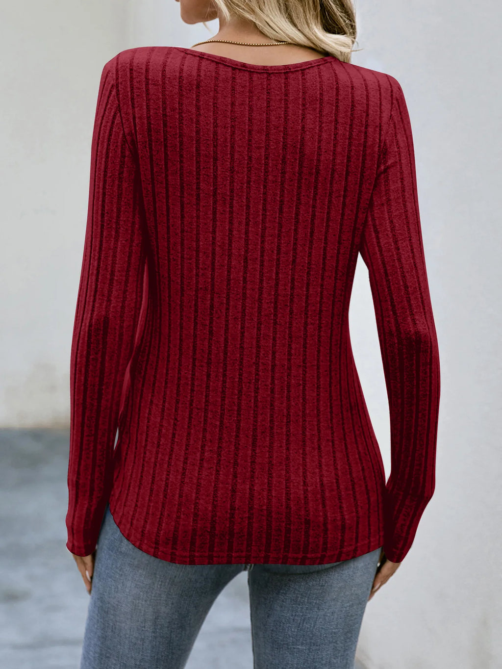 Women's Clothing Western Tops 2024 hot autumn new waist cinched round neck tight long sleeved top Europe America T-Shirts Tees