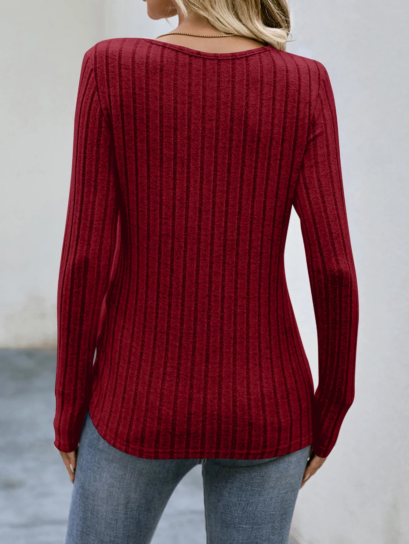 Women's Clothing Western Tops 2024 hot autumn new waist cinched round neck tight long sleeved top Europe America T-Shirts Tees
