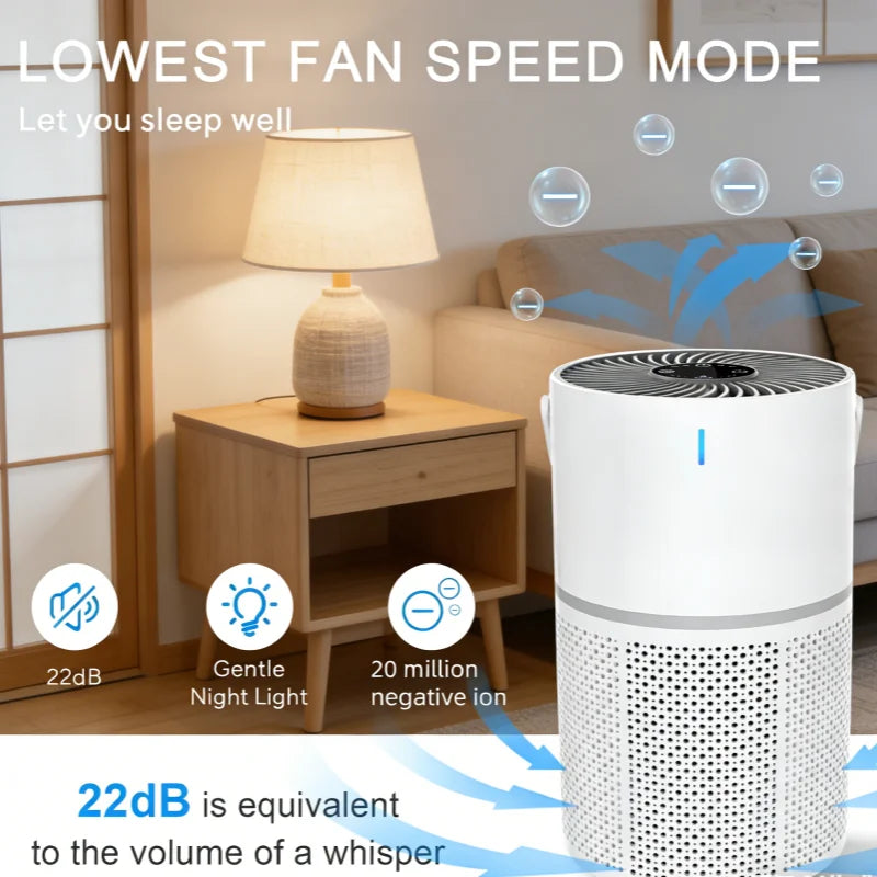 User Friendly Portable HEPA Air Purifier - Quiet Operation for Bedrooms & Small Spaces