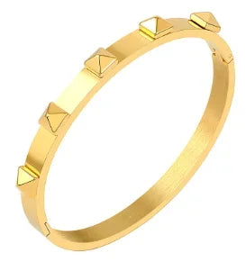 Stainless Steel Crystal Bracelet Bangle — Elegant 3-Crystal Women's Jewellery