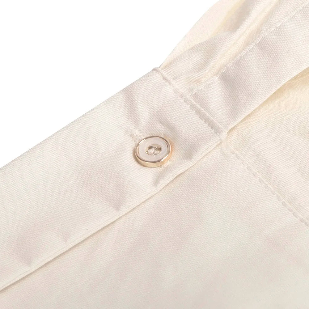 Women's Embroidery V-Neck Long Sleeve Top — Elegant Loose Office Blouse