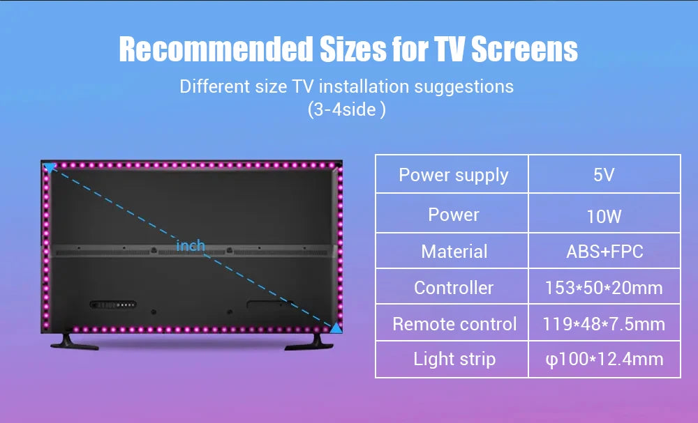 LED Lights Strip Smart TV Led Backlight USB RGB 5V Luces LED Neon Lighting App Control Rhythmic Sync Room Gaming Ambilight Lamp