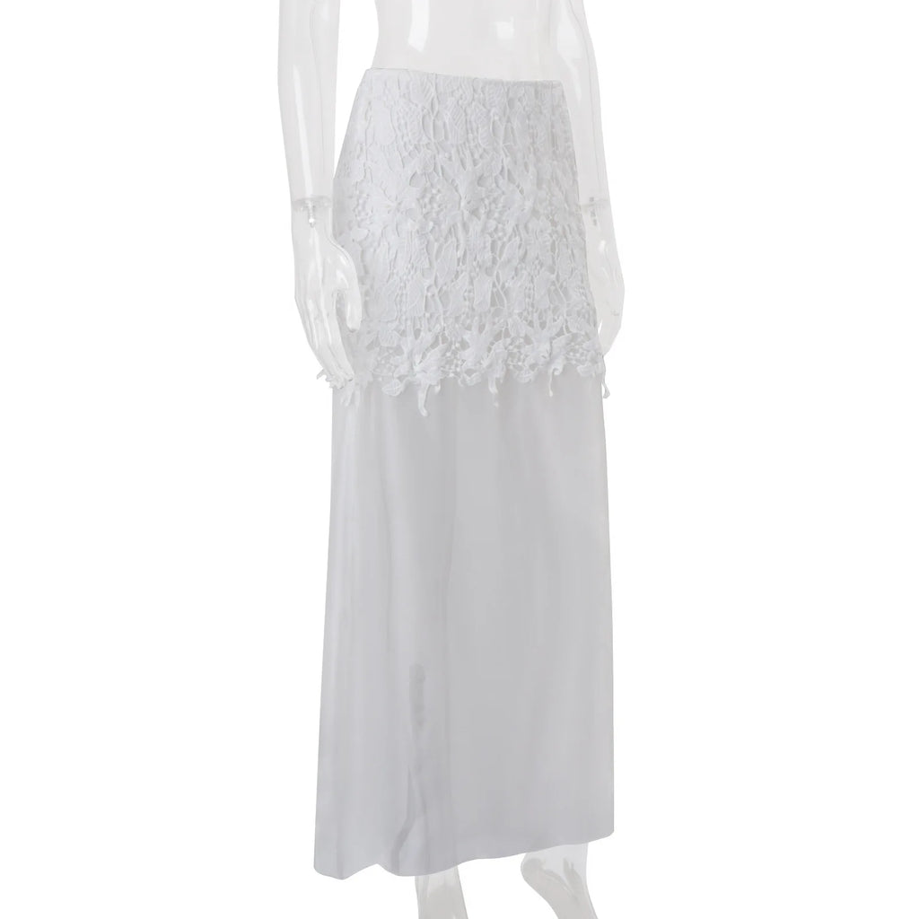 Women's Clothing  Spring New Fashion Temperament Sexy Slim Fit Versatile High Waist Perspective Skirt Long Dress