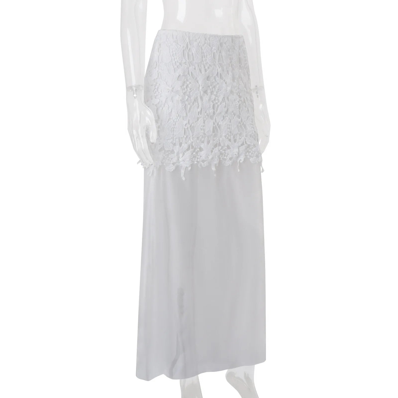 Women's Clothing  Spring New Fashion Temperament Sexy Slim Fit Versatile High Waist Perspective Skirt Long Dress
