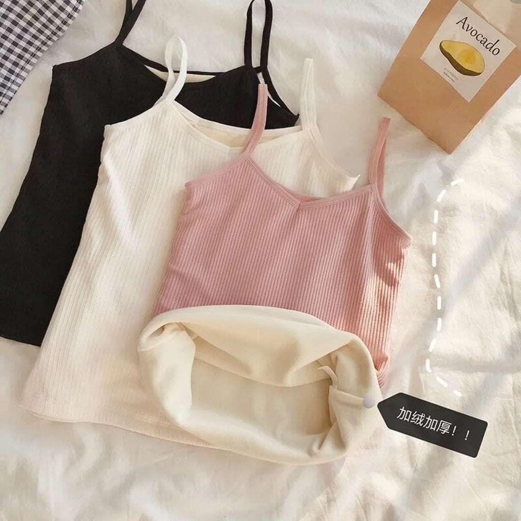 Women's Thermal Velvet Sleeveless Top — Warm Winter Underwear Base Layer