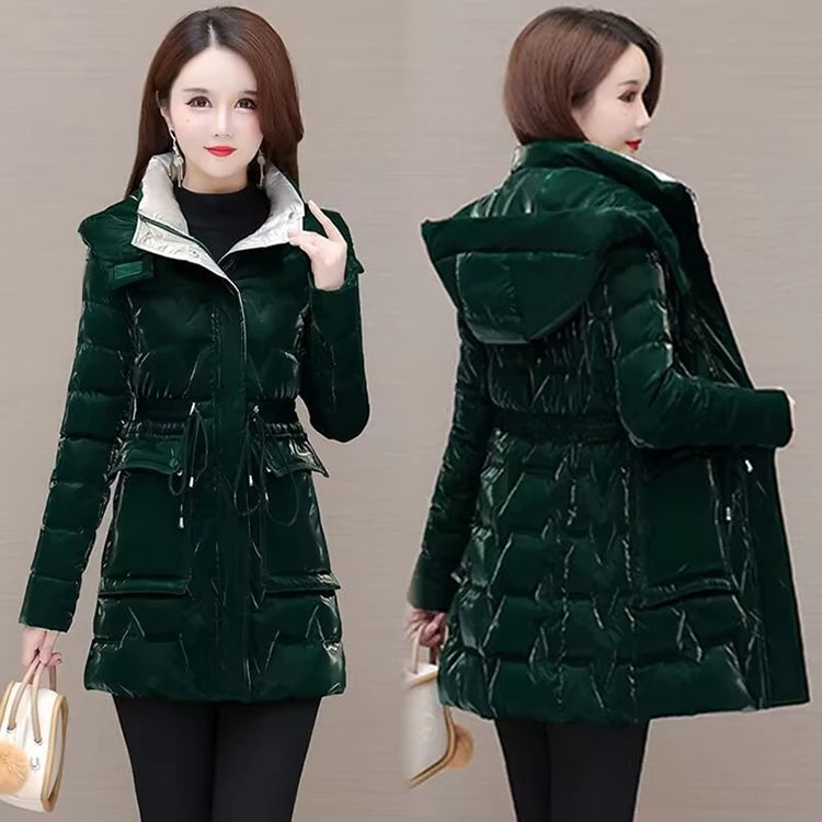Women's Hooded Down Cotton Parka Coat — Thickened Warm Winter Overcoat
