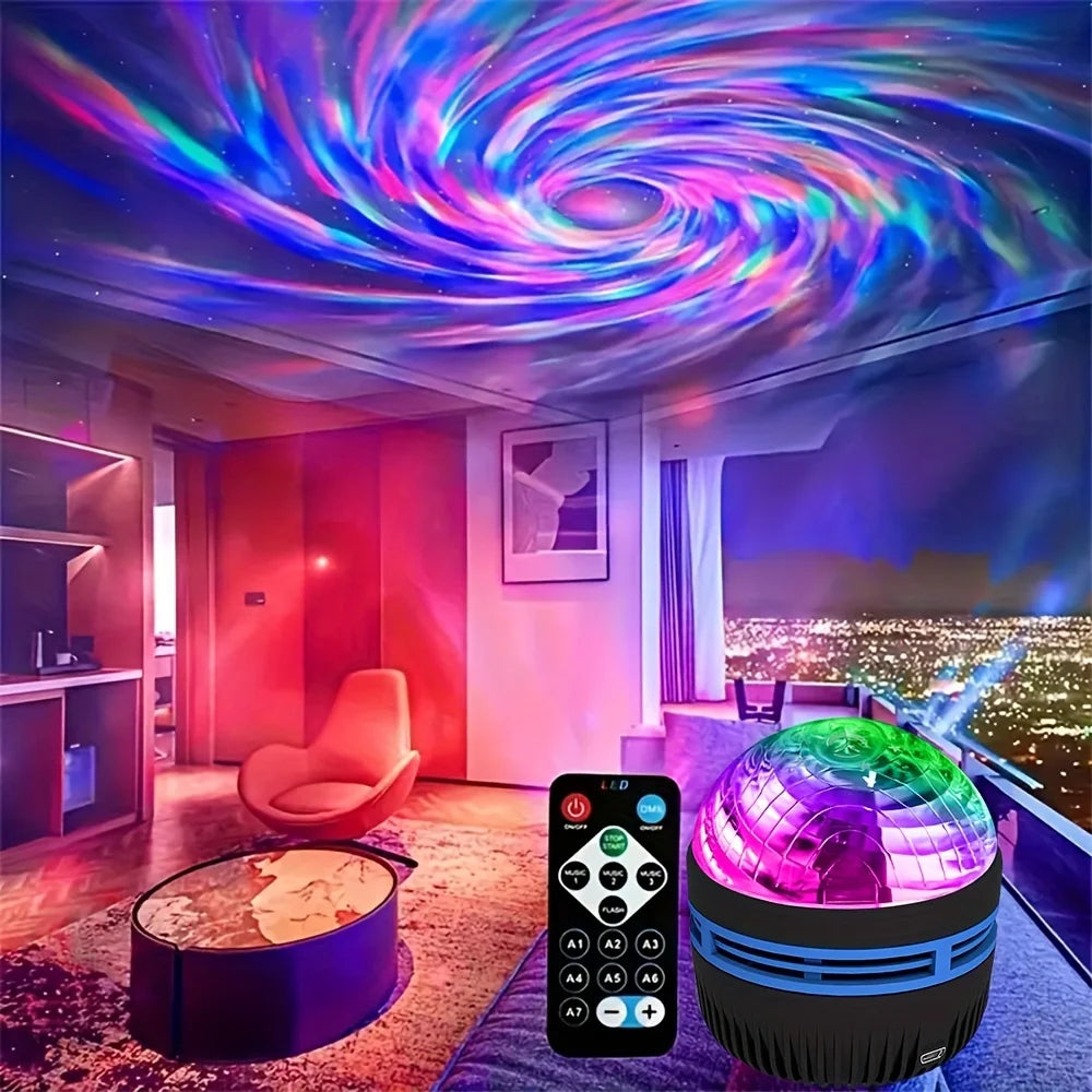 LED Galaxy Projector Night Light — Starry Sky Lamp with Remote Control