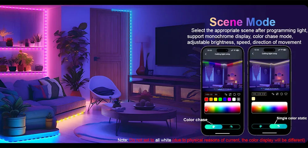 Smart RGB LED Strip Light 20M Fairy String Lights W/ APP Control Music Sync 12 Modes USB Powered for Xmas Home Decor
