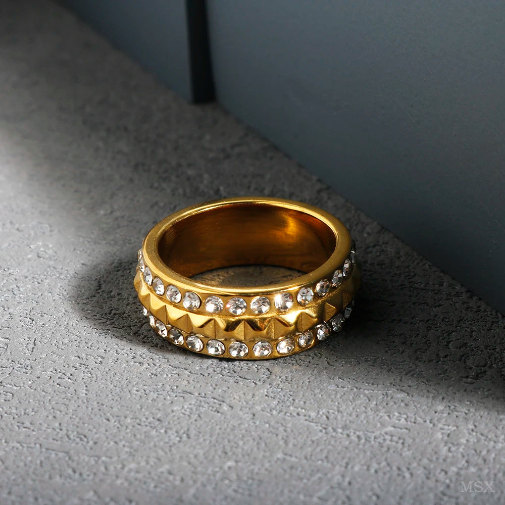 Women's Zircon Ring — Waterproof Stainless Steel Fashion Jewellery