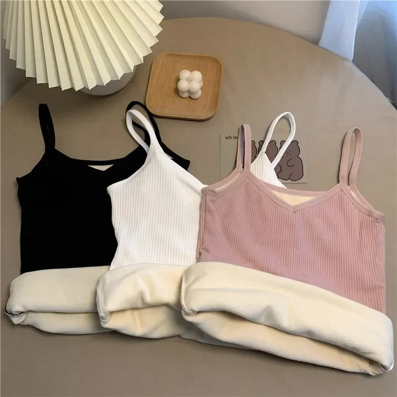 Women's Thermal Velvet Sleeveless Top — Warm Winter Underwear Base Layer