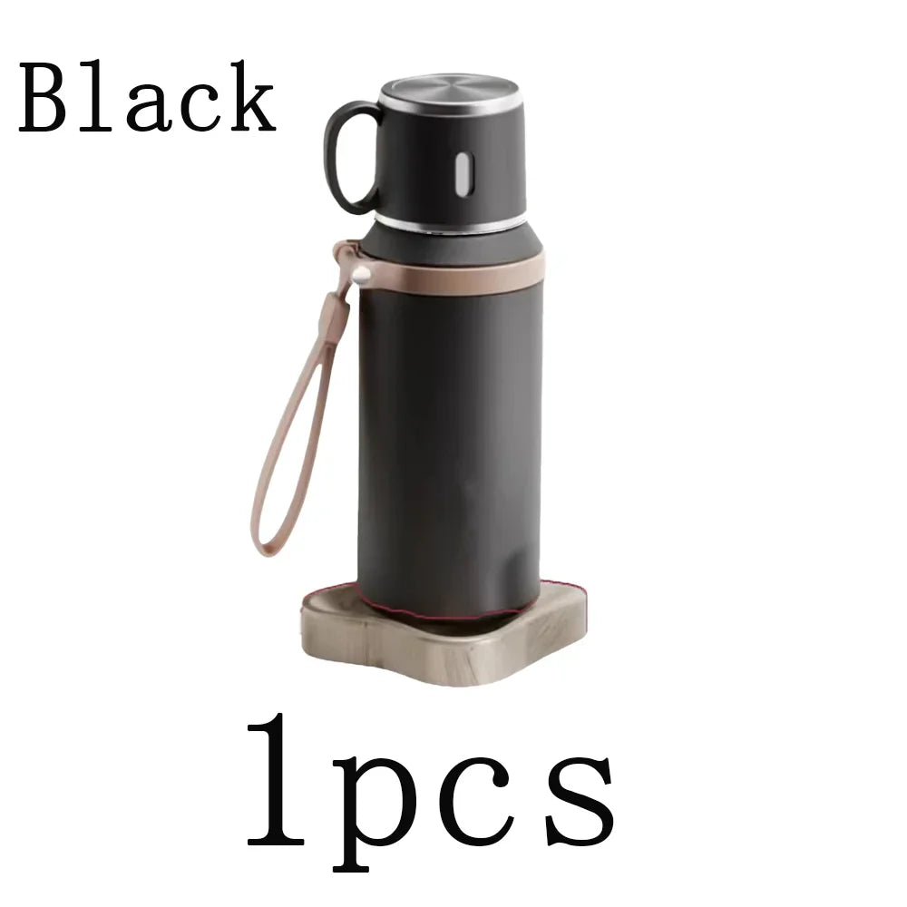 Portable Handheld Insulated Water Bottle 24H Thermal Retention Stainless Steel Leakproof Vacuum Thermos Bottle