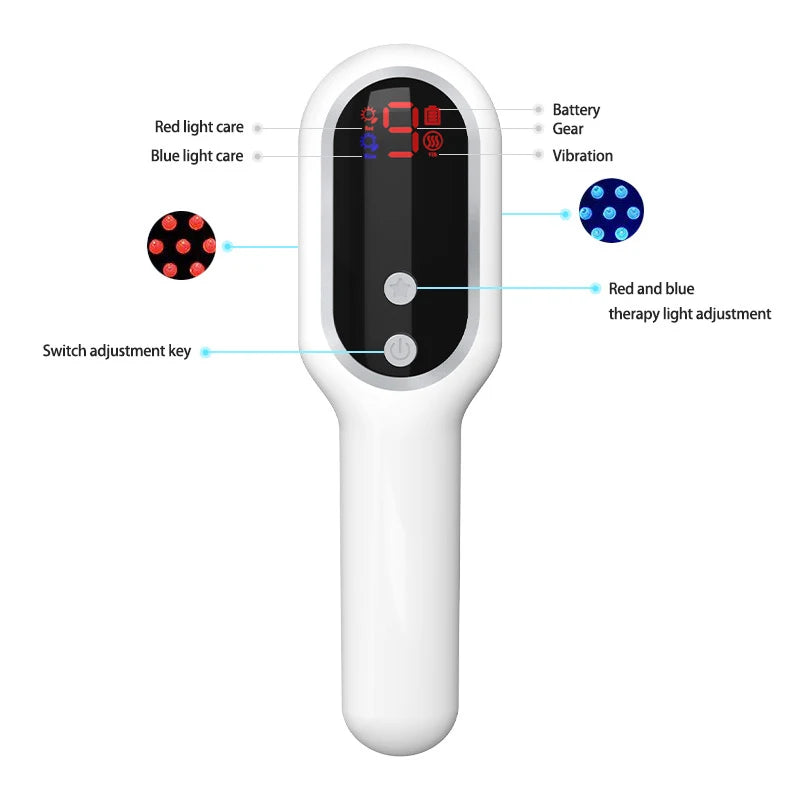 Electric Laser Hair Growth Comb Red Blue Light Magnetic Therapy Head Massage Brush Anti Hair Loss  Hair Treatment Scalp Massager