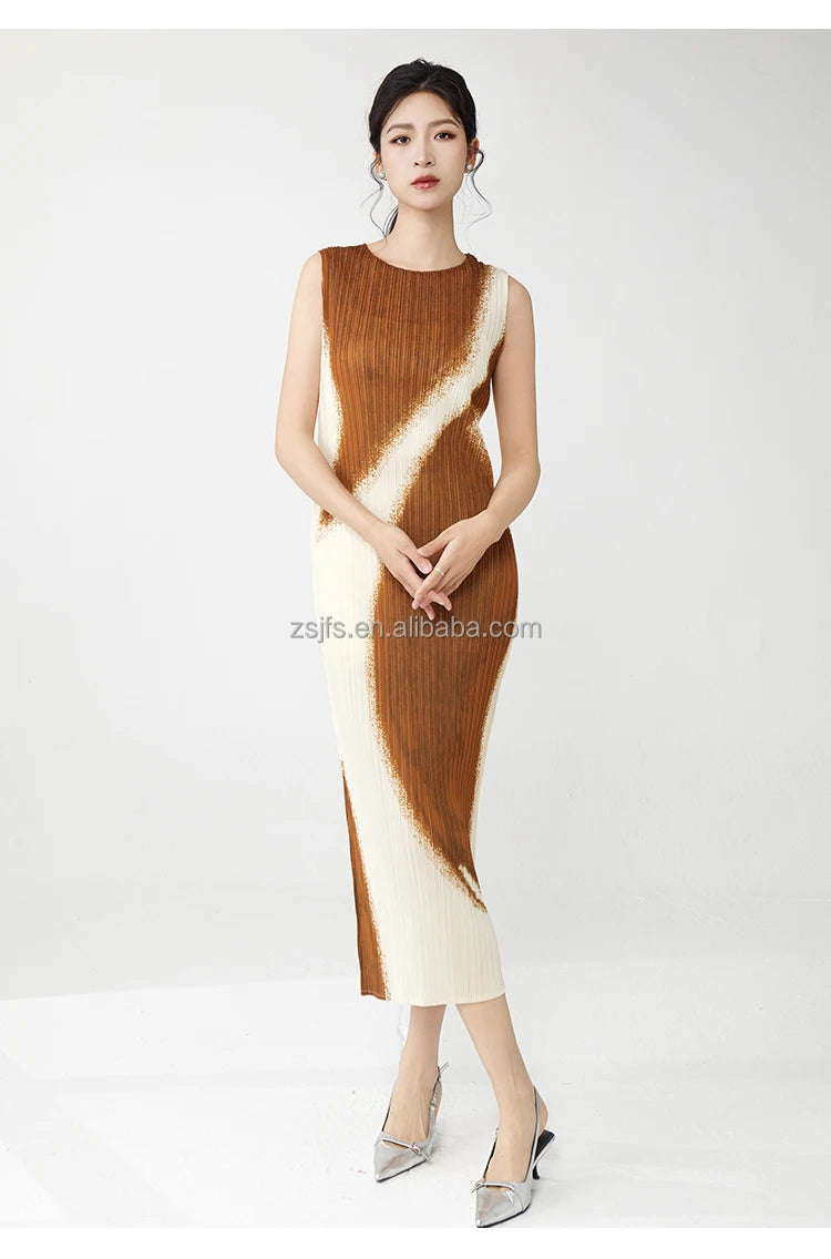 Women Clothing Wholesale Summer Ladies Fashion Dresses High Quality Stretch Sleeveless Dresses
