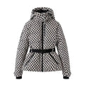 Women's Hooded Down Cotton Jacket with Belt — Warm Windproof Commuter Coat