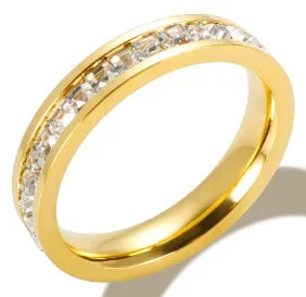 Women's Crystal Zircon Granular Ring — Waterproof Stainless Steel Fine Jewellery