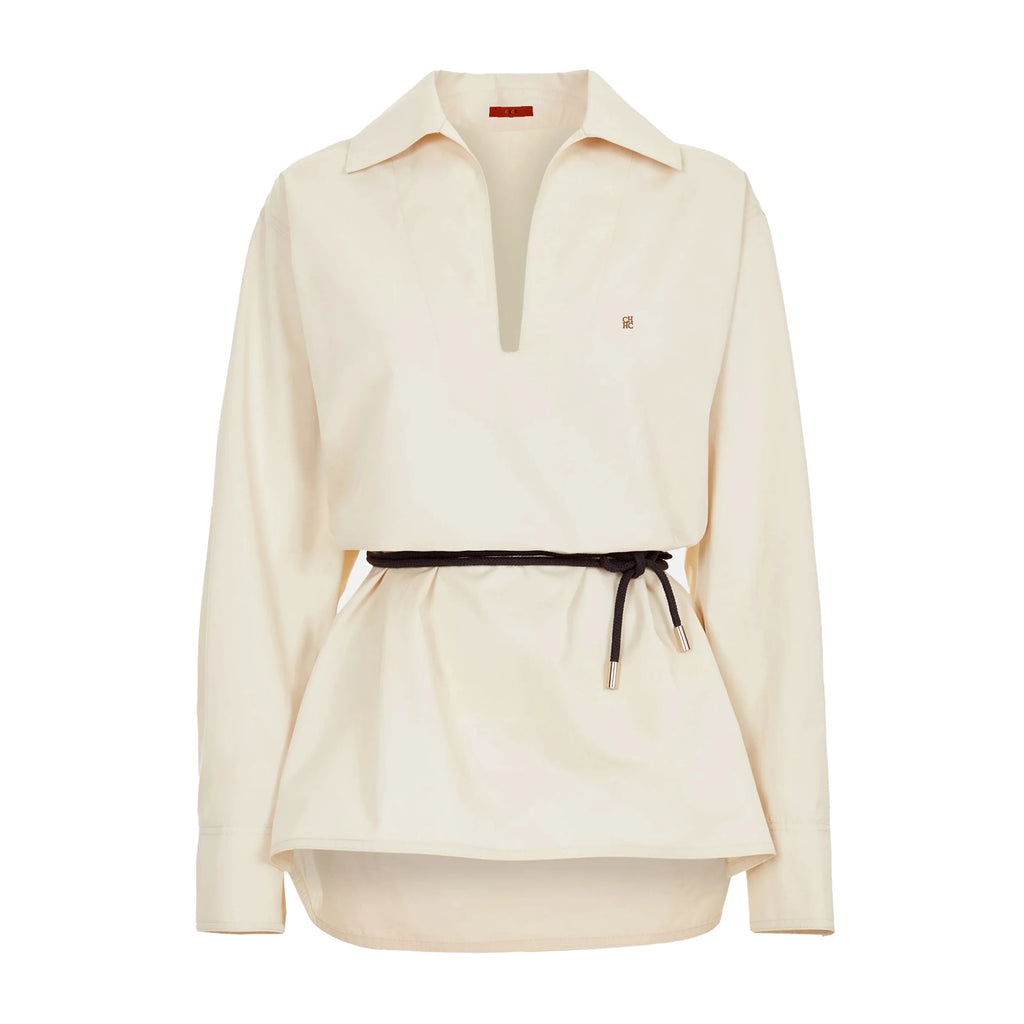 Women's Embroidery V-Neck Long Sleeve Top — Elegant Loose Office Blouse
