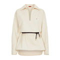 Women's Embroidery V-Neck Long Sleeve Top — Elegant Loose Office Blouse