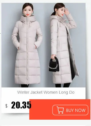 Women's Hooded Down Cotton Parka Coat — Thickened Warm Winter Overcoat