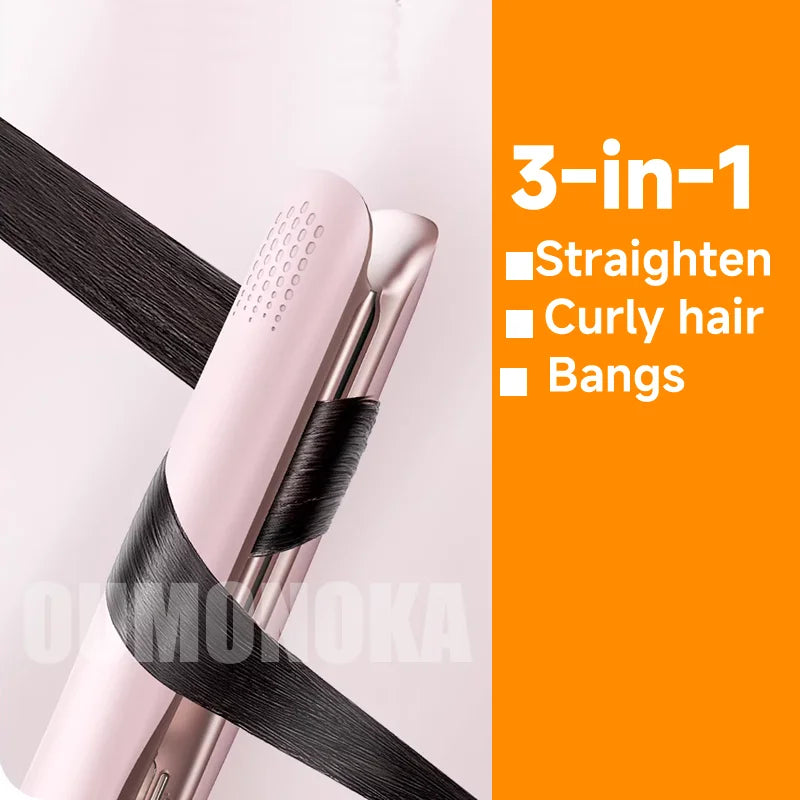 3-in-1 Mini Hair Straightener, Curler & Beard Styler — Professional Hot Comb