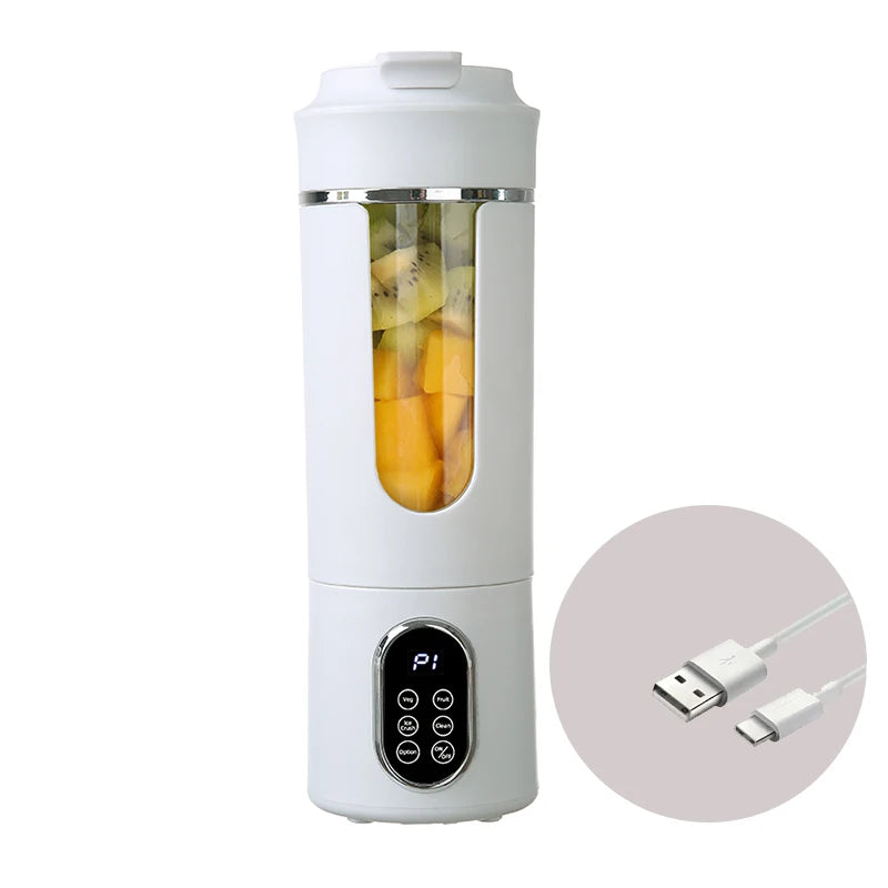 Portable juicer, multifunctional blender, USB charging juice maker, suitable for making smoothies, milkshakes, and fruit juices