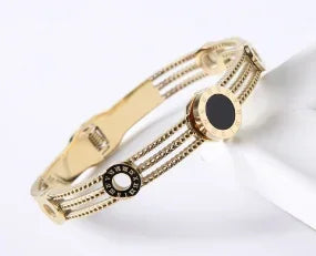 Stainless Steel Crystal Bracelet Bangle — Elegant 3-Crystal Women's Jewellery