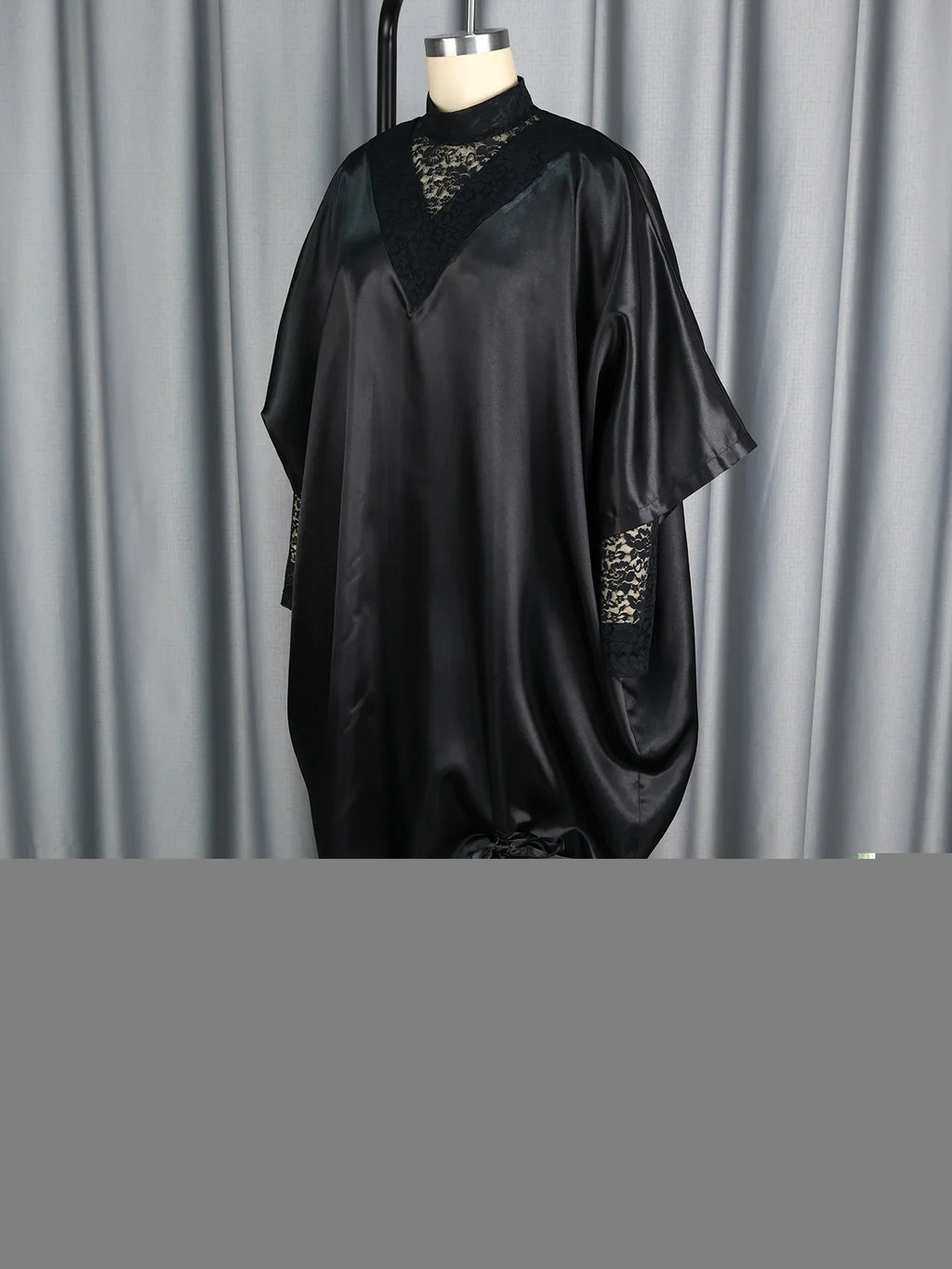 Women's Elegant Two-Piece Set Shiny Dress with Lace Interior Long Sleeve Autumn Occasion Fashionable Female Clothing