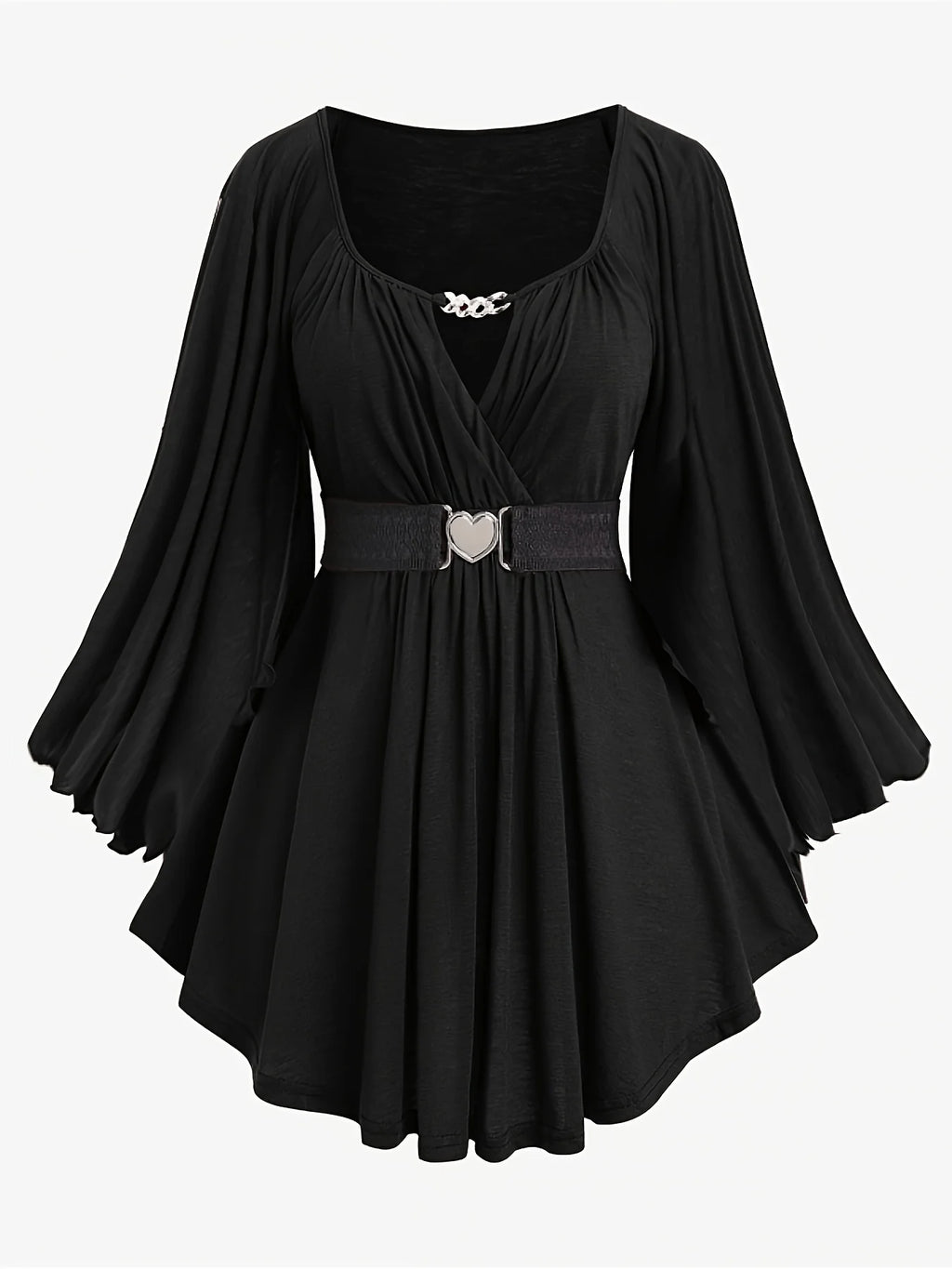 New autumn and winter  fashion women's clothing, oversized with an irregular hem, solid color, heart-shaped
