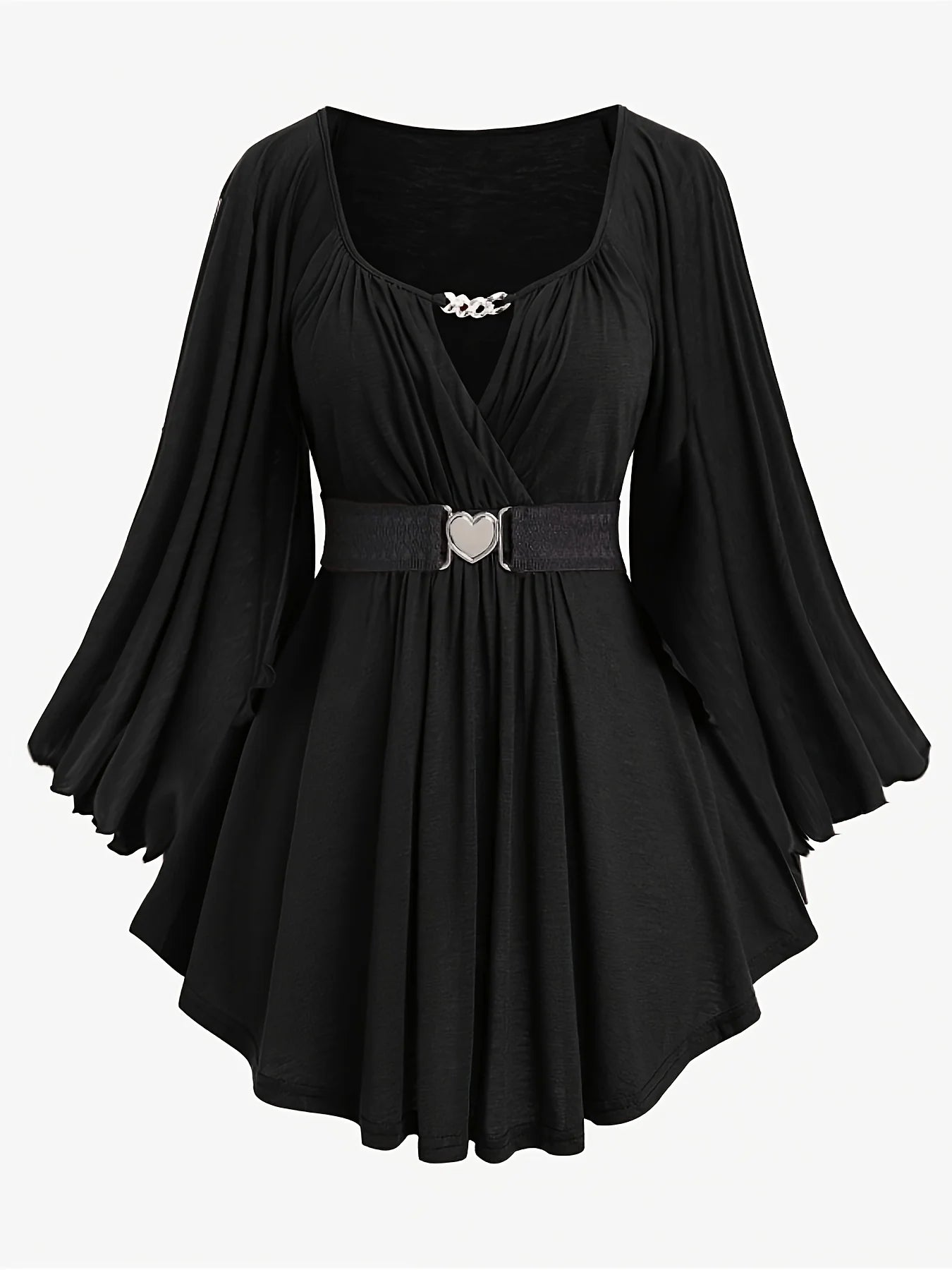 New autumn and winter  fashion women's clothing, oversized with an irregular hem, solid color, heart-shaped