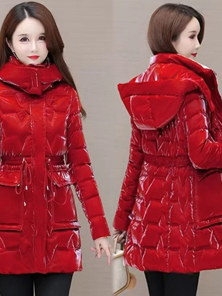 Women's Hooded Down Cotton Parka Coat — Thickened Warm Winter Overcoat